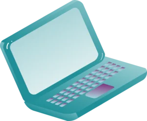 illustration ordinateur bleu