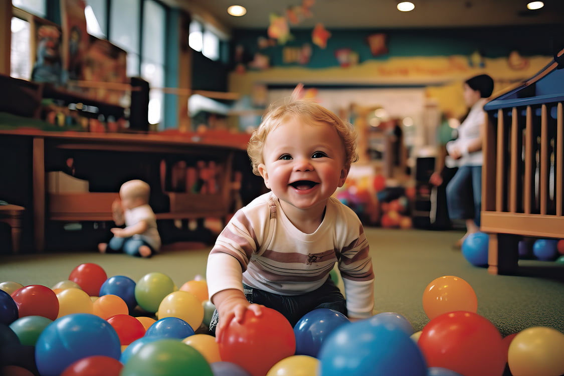 Image d'un enfant qui s'amuse dans une crèche